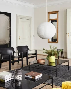 HAY Bernard lounge chair, black oak - black leather