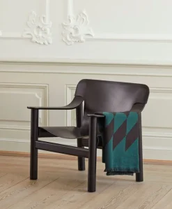 HAY Bernard lounge chair, black oak - black leather