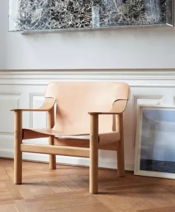 HAY Bernard lounge chair, oak - natural leather