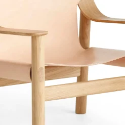 HAY Bernard lounge chair, oak - natural leather
