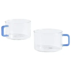 HAY Brew cup, set of 2, clear - jade light blue
