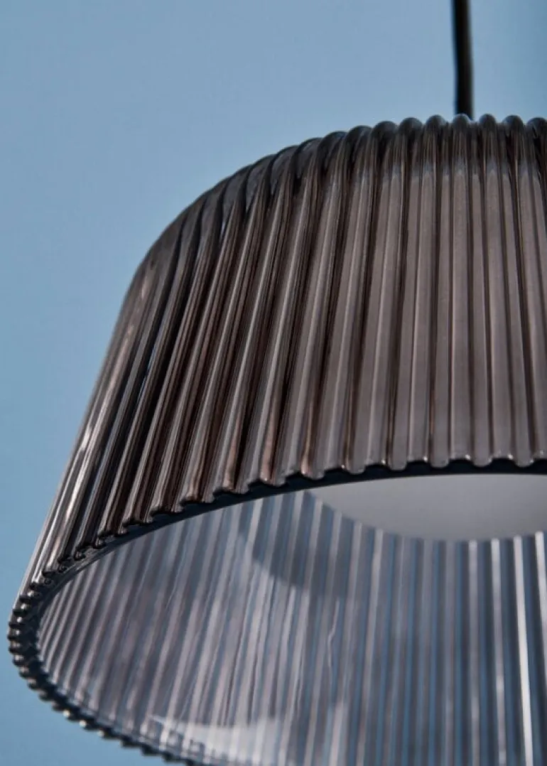 HAY Brim pendant, 24,5 cm, smoked grey glass