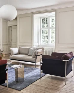 HAY Can lounge chair, Steelcut 975 - natural canvas - chrome frame