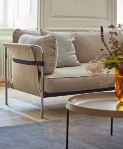 HAY Can sofa, 3-seater, Linara 311 - natural canvas - chrome frame