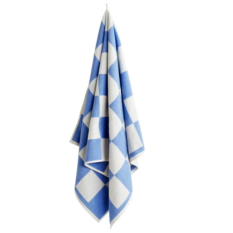 HAY Check bath towel, 70 x 136 cm, sky blue
