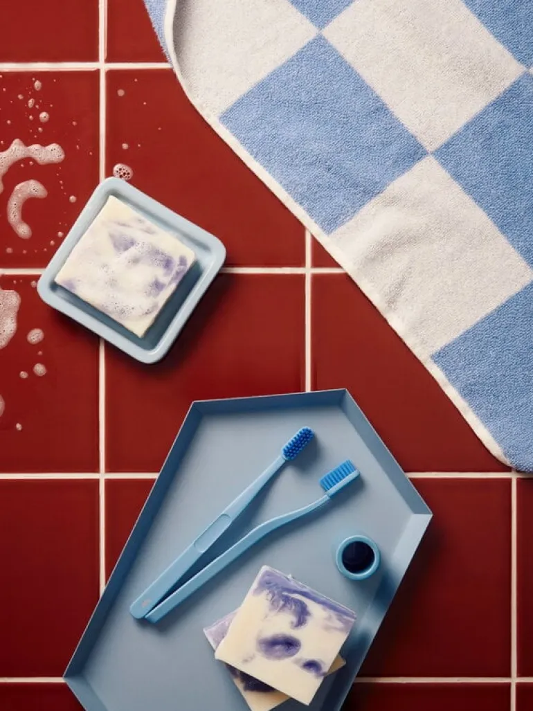 HAY Check bath towel, 70 x 136 cm, sky blue