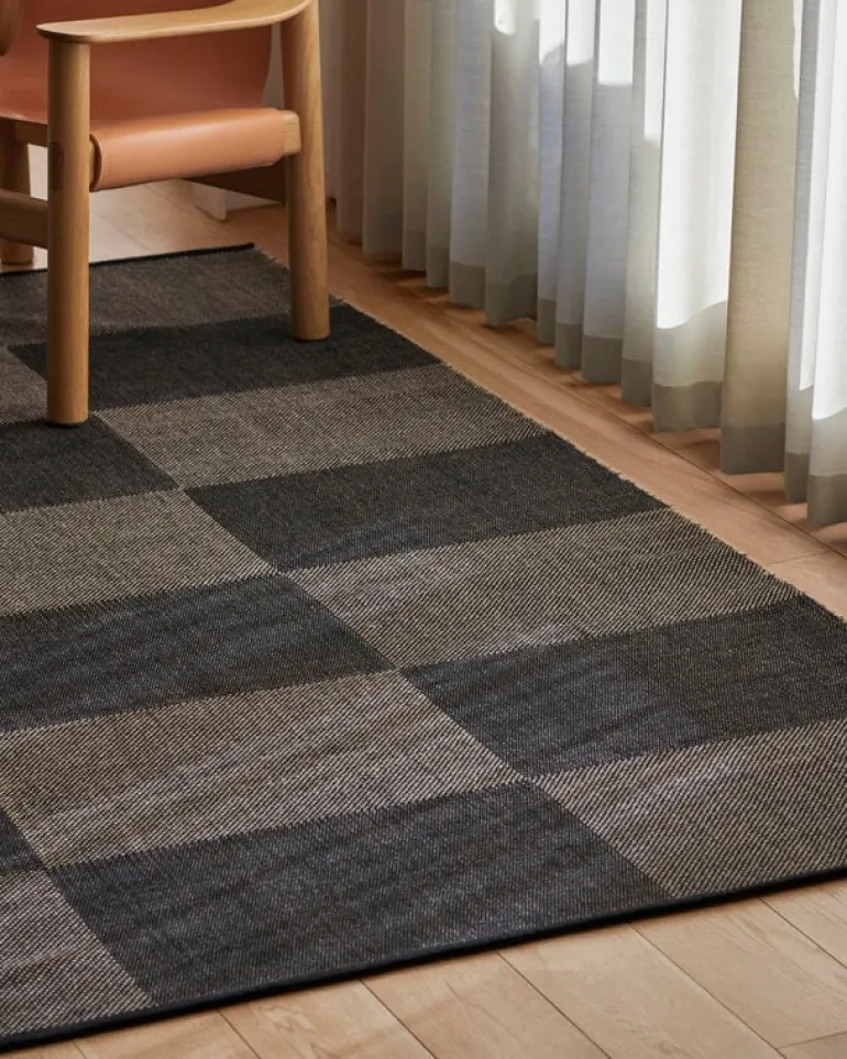 HAY Check rug, black