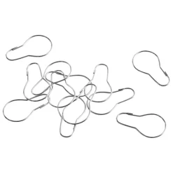 HAY Check shower curtain ring set, 12 pcs, chrome