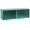 HAY Colour Cabinet w/ glass doors, floor, 120 cm, dark mint