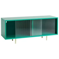 HAY Colour Cabinet w/ glass doors, floor, 120 cm, dark mint