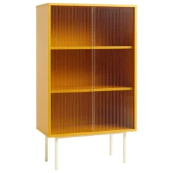 HAY Colour Cabinet w/ glass doors, tall, yellow