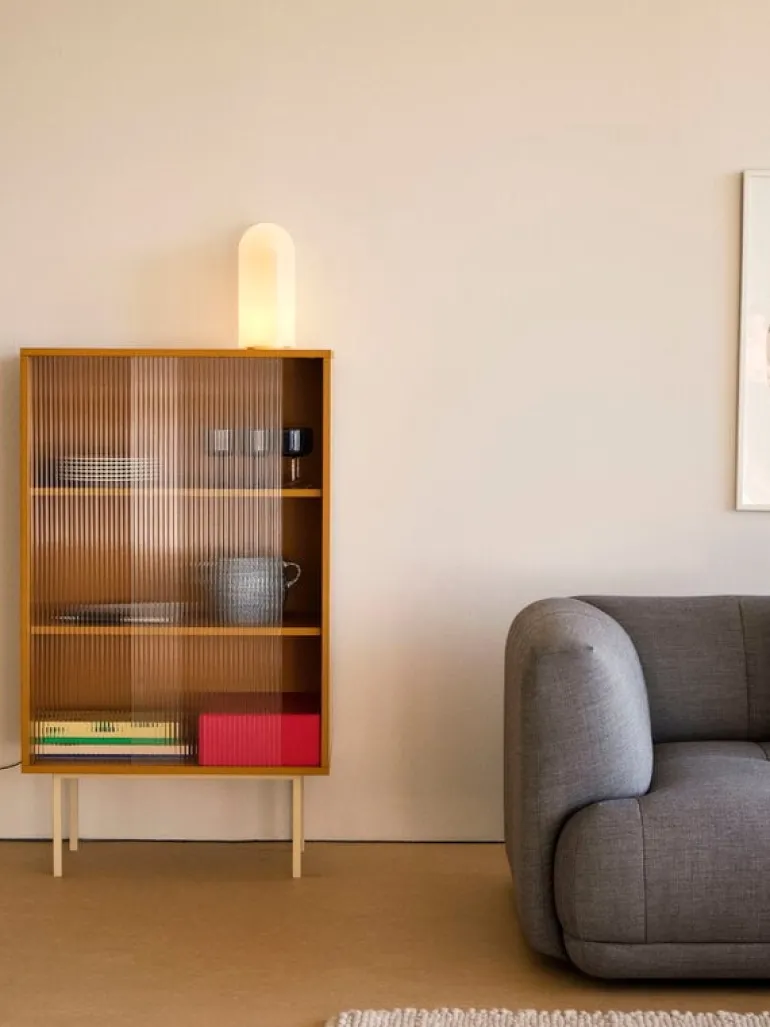 HAY Colour Cabinet w/ glass doors, tall, yellow