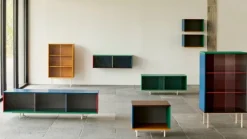 HAY Colour Cabinet w/ glass doors, tall, yellow