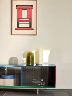 HAY Colour Cabinet w/ glass doors, floor, 180 cm, multicolour