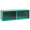 HAY Colour Cabinet w/ glass doors, wall, 120 cm, dark mint