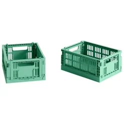 HAY Colour Crate Mini, 2 pcs, dark mint