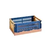HAY Colour Crate Mix, S, recycled plastic, dark blue