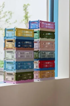 HAY Colour Crate Mix, S, recycled plastic, dark blue