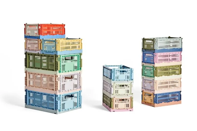 HAY Colour Crate Mix, S, recycled plastic, dark blue