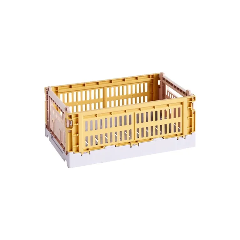 HAY Colour Crate Mix, S, recycled plastic, golden yellow