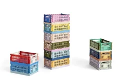 HAY Colour Crate Mix, S, recycled plastic, golden yellow