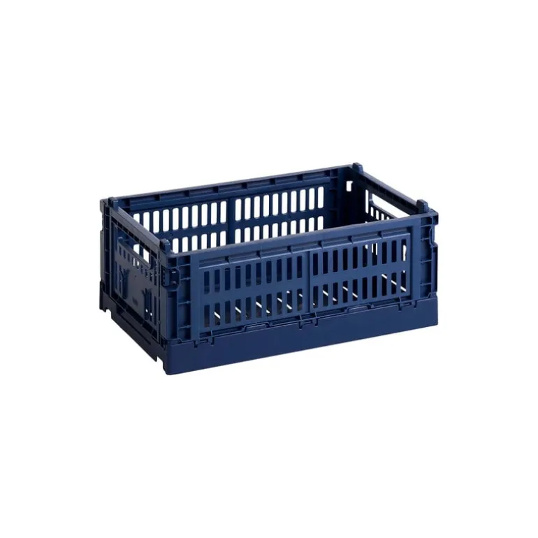 HAY Colour Crate, S, recycled plastic, dark blue