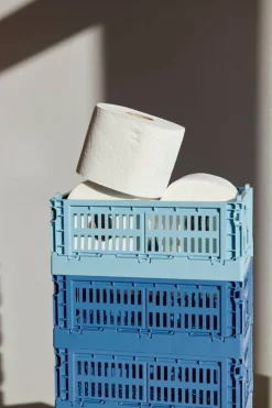 HAY Colour Crate, S, recycled plastic, light blue