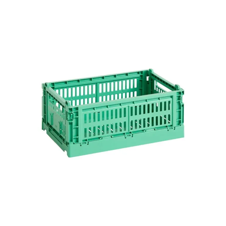 HAY Colour Crate, S, recycled plastic, dark mint
