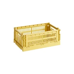 HAY Colour Crate, S, recycled plastic, dusty yellow