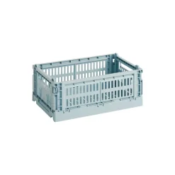 HAY Colour Crate, S, recycled plastic, dusty blue
