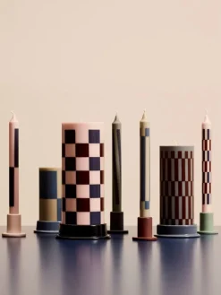 HAY Column candle, M, anthrachite - bordeaux