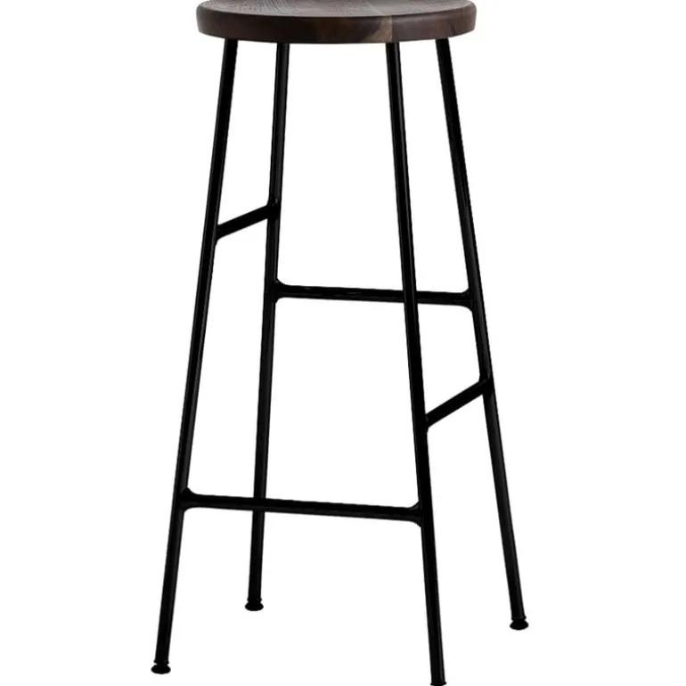 HAY Cornet bar stool, high, black - smoked oak