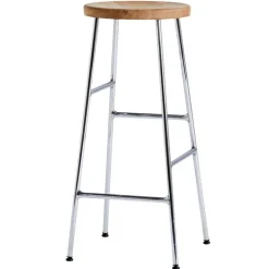 HAY Cornet bar stool, high, chrome - oiled oak