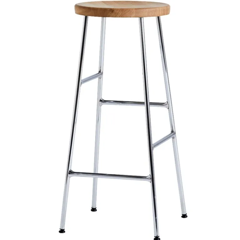 HAY Cornet bar stool, high, chrome - oiled oak