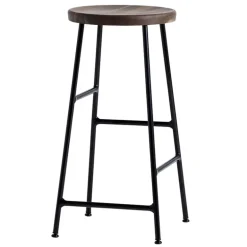 HAY Cornet bar stool, low, black - smoked oak