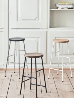 HAY Cornet bar stool, low, black - smoked oak