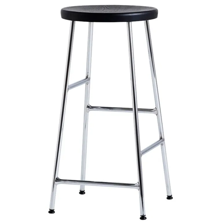 HAY Cornet bar stool, low, chrome - black