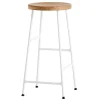 HAY Cornet bar stool, low, cream white - oiled oak