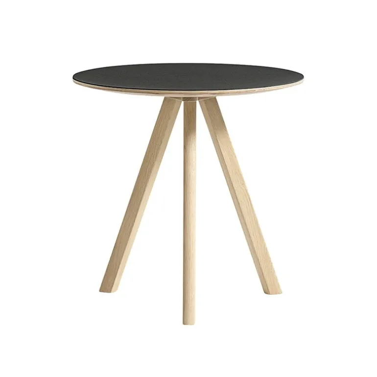 HAY CPH20 2.0 coffee table, 50 cm, lacquered oak - black linoleum