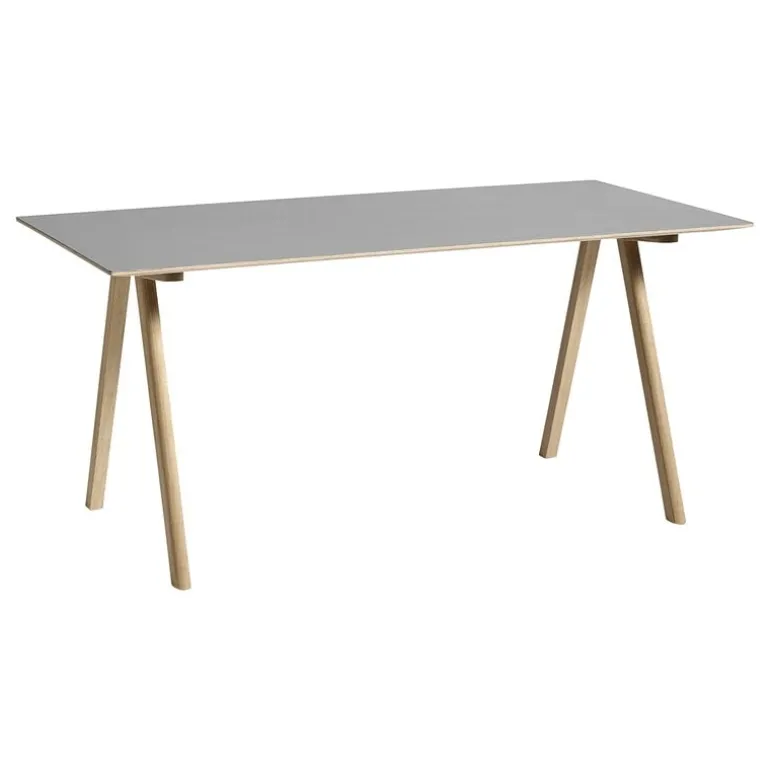 HAY CPH10 2.0 desk, 160 x 80 cm, lacquered oak - grey linoleum