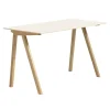 HAY CPH90 2.0 desk, 130 x 65 cm, lacquered oak - off-white linoleum