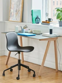 HAY CPH90 2.0 desk, 130 x 65 cm, lacquered oak - grey linoleum