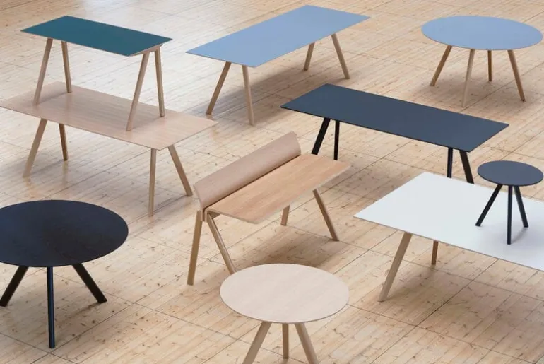 HAY CPH20 2.0 table, 120 cm, black oak - black linoleum