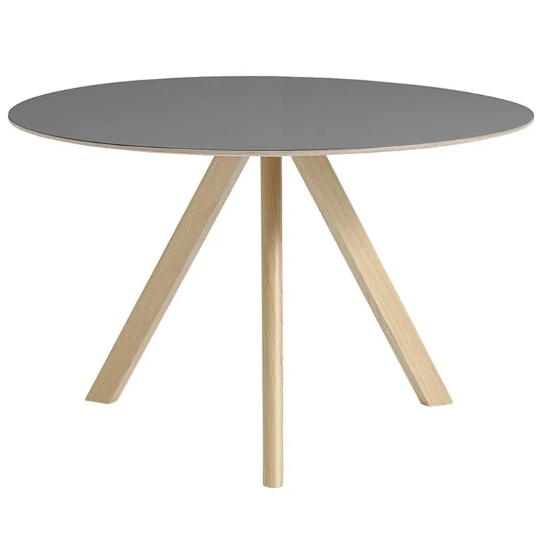 HAY CPH20 2.0 table, 120 cm, lacquered oak - grey linoleum