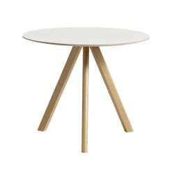 HAY CPH20 2.0 table, 90 cm, lacquered oak - white laminate
