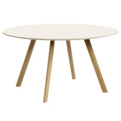HAY CPH25 2.0 table, 140 cm, lacquered oak - off-white linoleum