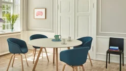 HAY CPH25 2.0 table, 140 cm, lacquered oak - off-white linoleum