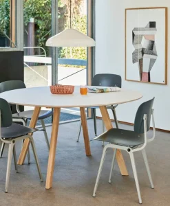 HAY CPH25 2.0 table, 140 cm, lacquered oak - off-white linoleum