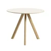 HAY CPH20 2.0 table, 90 cm, lacquered oak - off-white linoleum