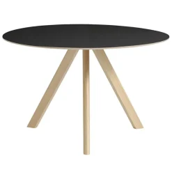 HAY CPH20 2.0 table, 120 cm, lacquered oak - black linoleum